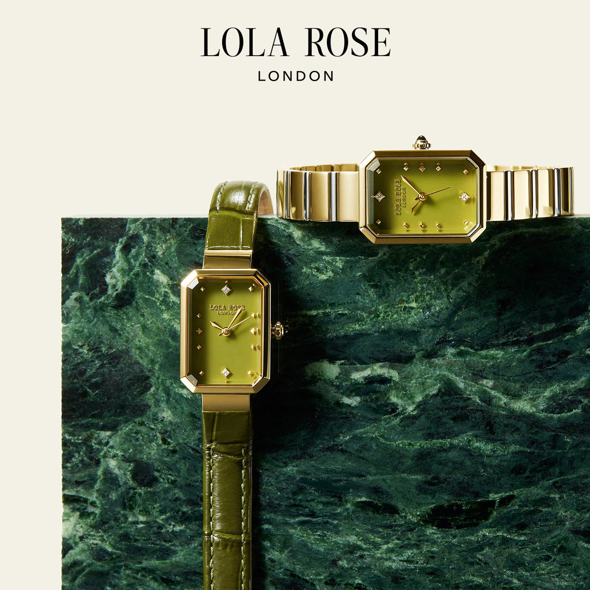 Ms. Lola Green Onyx Watch with Two Strap Set