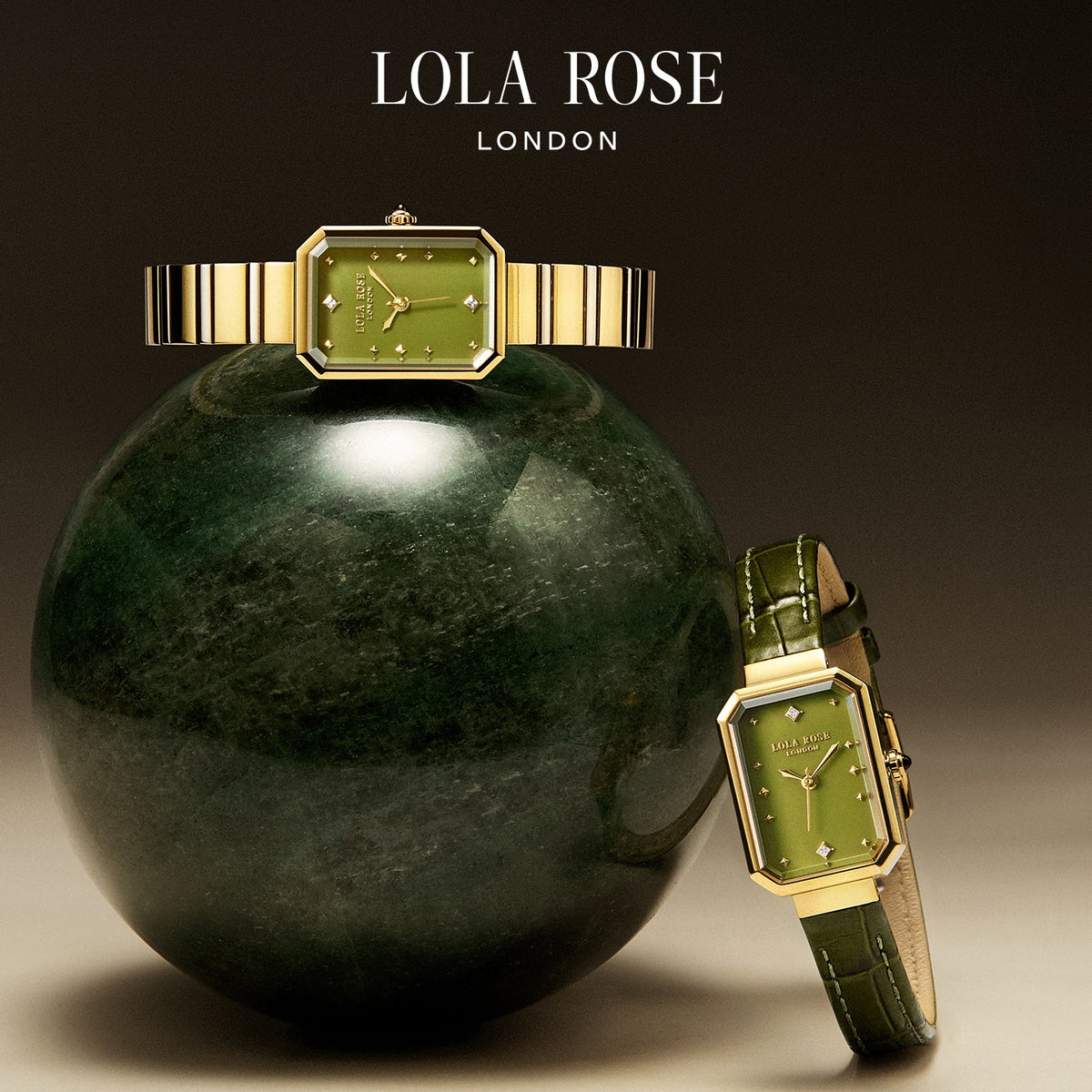 Ms. Lola Green Onyx Watch with Two Strap Set