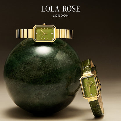 Ms. Lola Green Onyx Watch with Two Strap Set