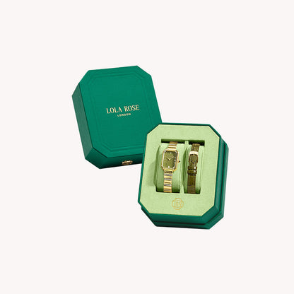 Ms. Lola Green Onyx Watch with Two Strap Set